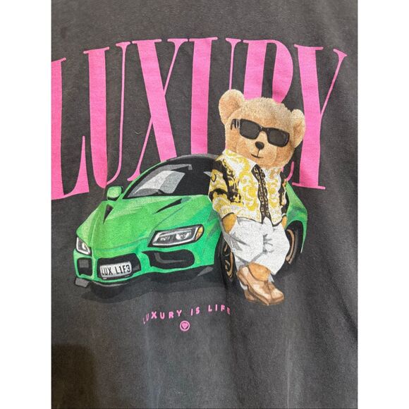 Fashion Nova Kids Cotton Short Sleeve Luxury Is Life Graphic Tee Brown Medium - Picture 2 of 7